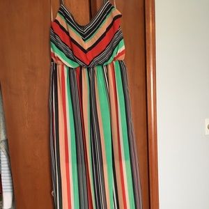 Maxi dress with stripes